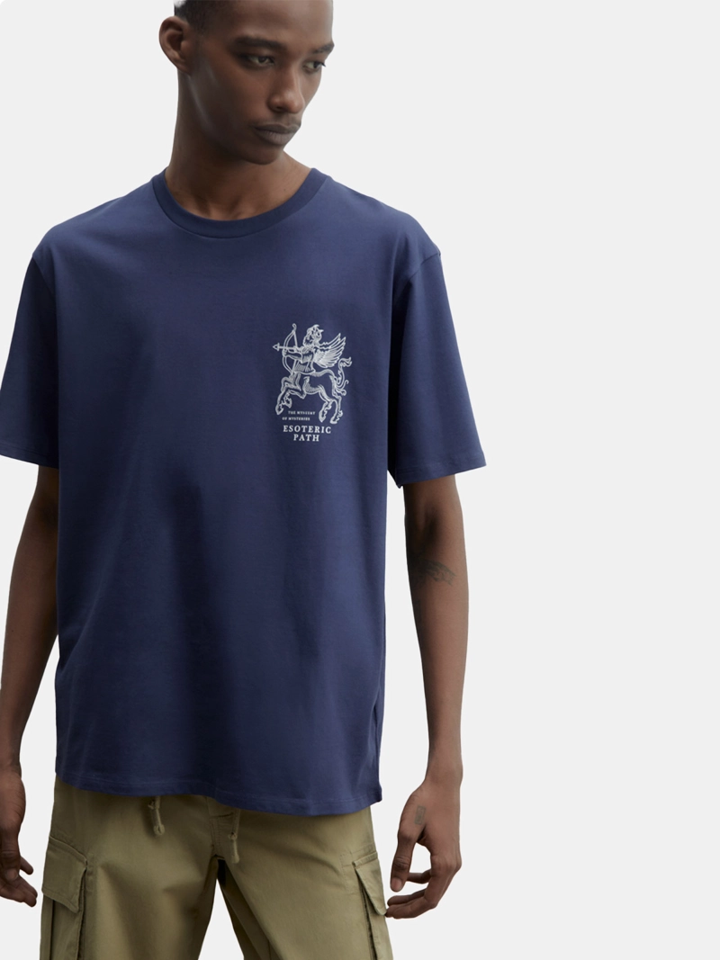 POLERA MANGA CORTA ALGODÓN HOMBRE SFERA AZUL - 1