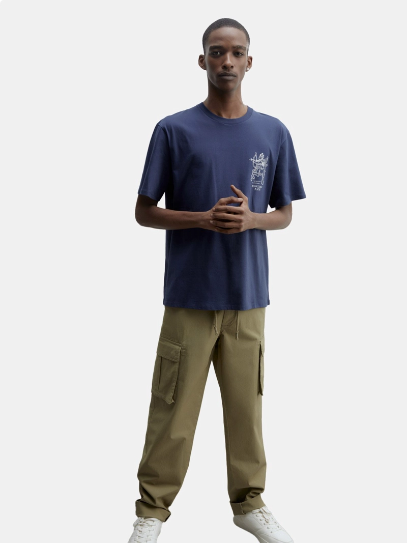 POLERA MANGA CORTA ALGODÓN HOMBRE SFERA AZUL - 4