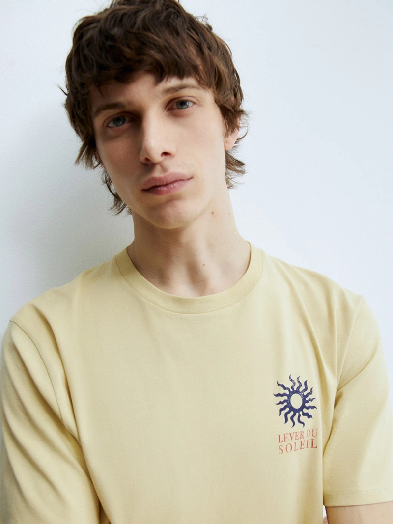 POLERA MANGA CORTA ALGODÓN HOMBRE SFERA AMARILLO - 3