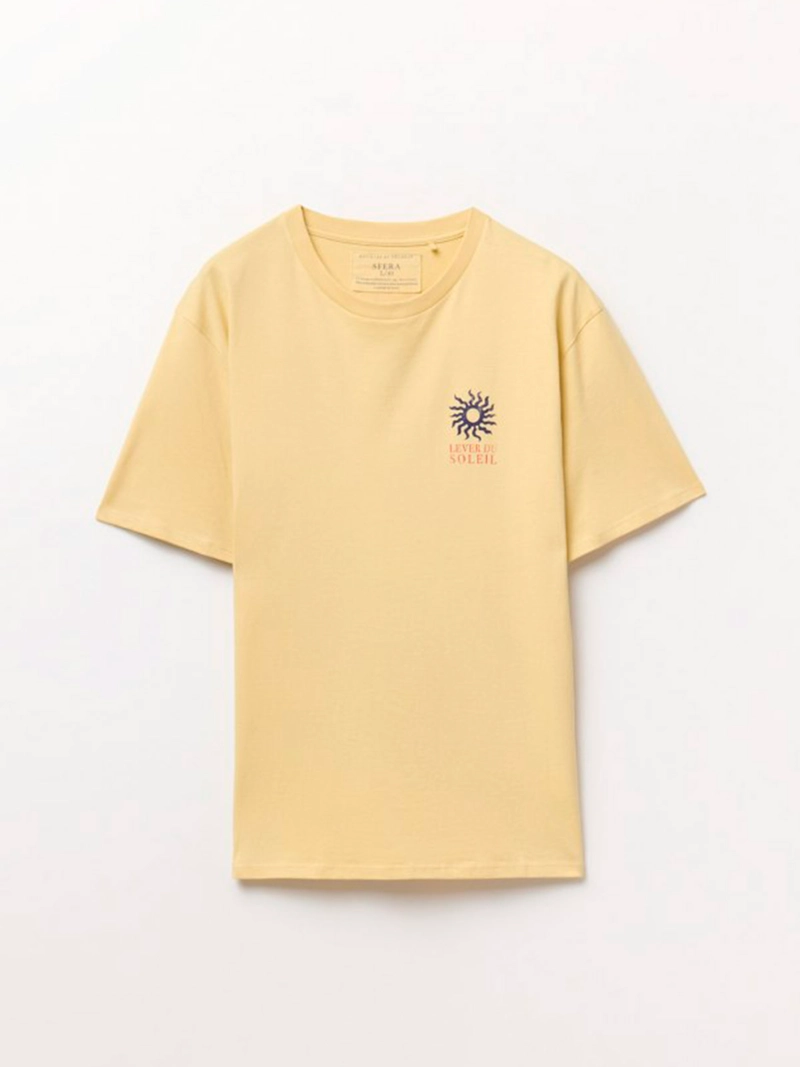POLERA MANGA CORTA ALGODÓN HOMBRE SFERA AMARILLO - 4