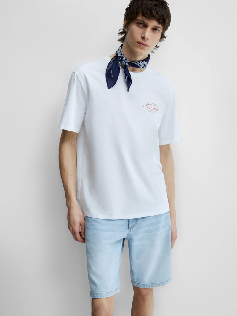 POLERA MANGA CORTA ALGODÓN HOMBRE SFERA BLANCO - 2
