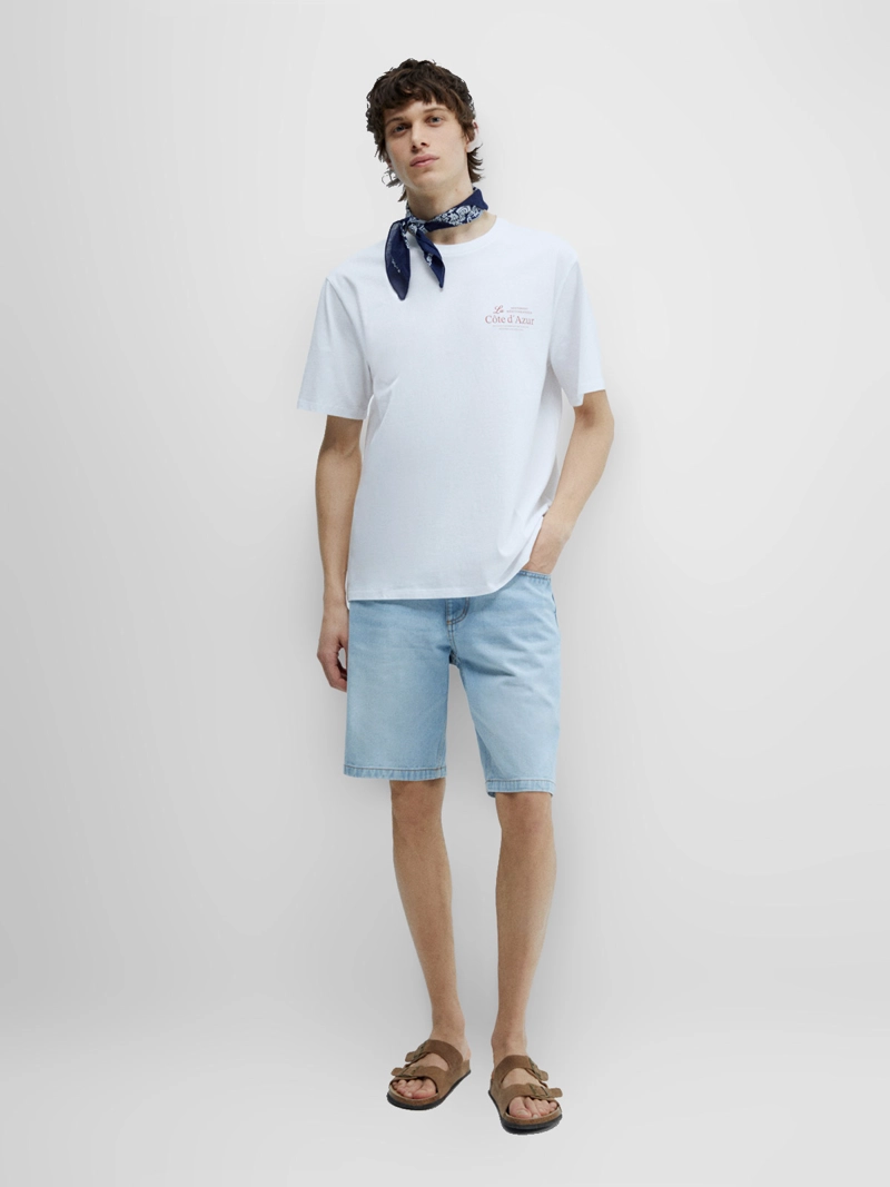 POLERA MANGA CORTA ALGODÓN HOMBRE SFERA BLANCO - 5
