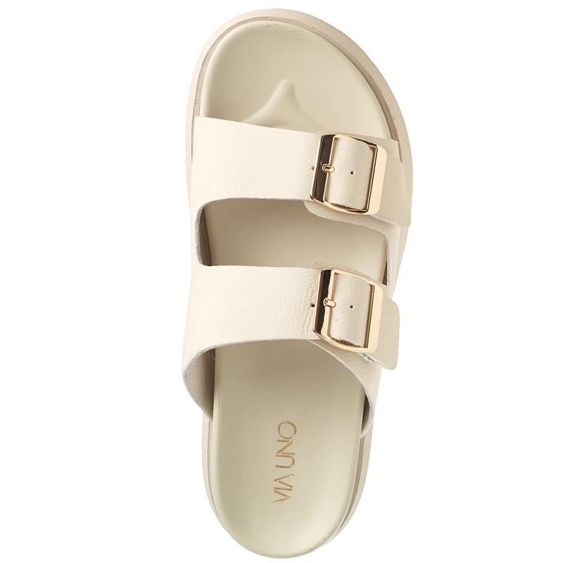 SANDALIAS MUJER VIA UNO CREMA 22641618 - 4