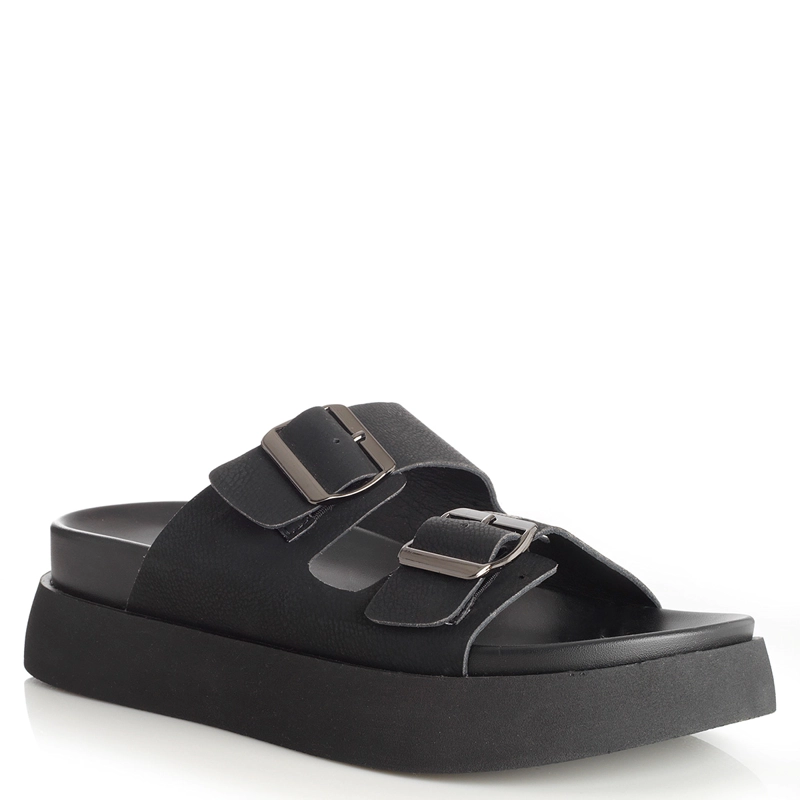 SANDALIAS MUJER VIA UNO NEGRO 22641618 - 2