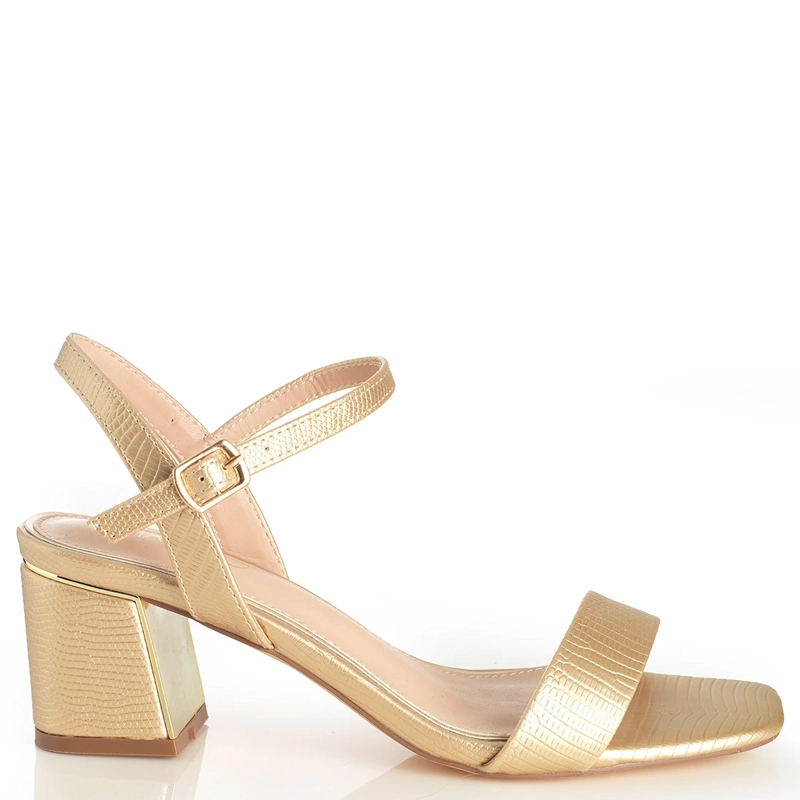 SANDALIAS MUJER VIA UNO DORADO 22633626 - 1