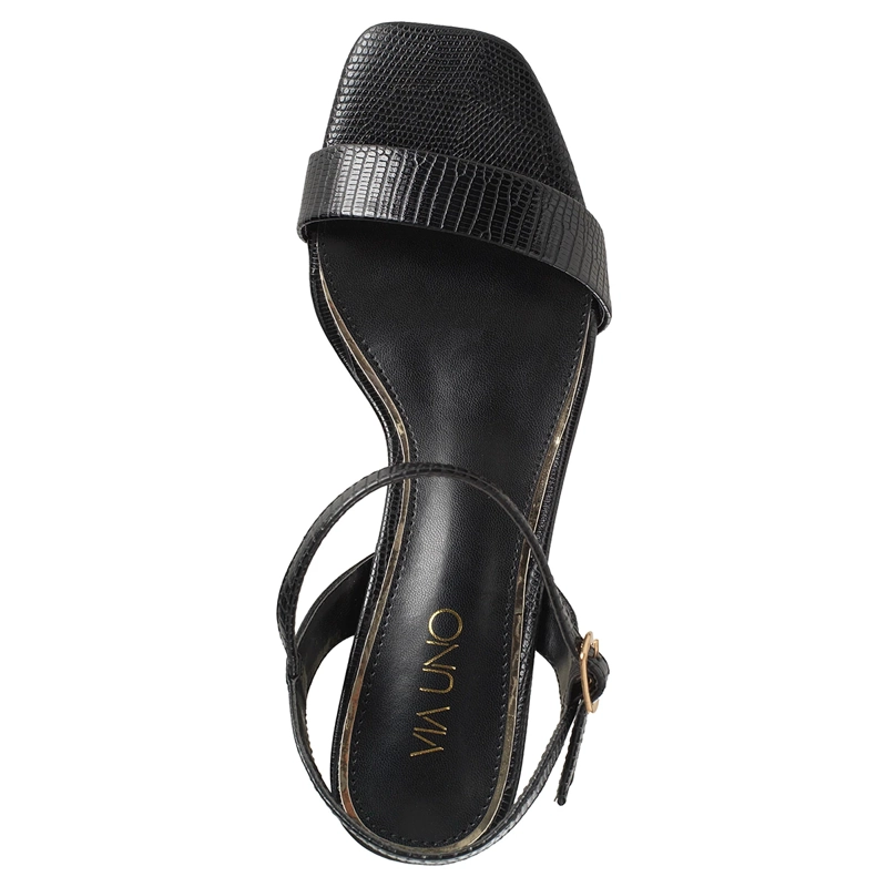 SANDALIAS MUJER VIA UNO NEGRO 22633626 - 4