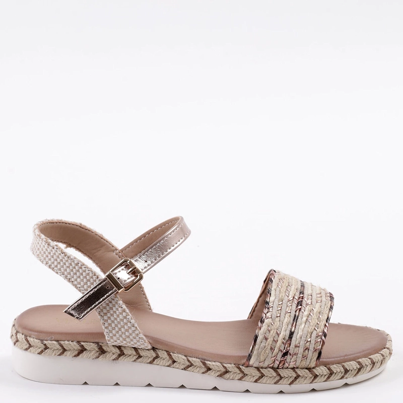 SANDALIAS MUJER VIA UNO DORADO 22641613  - 1