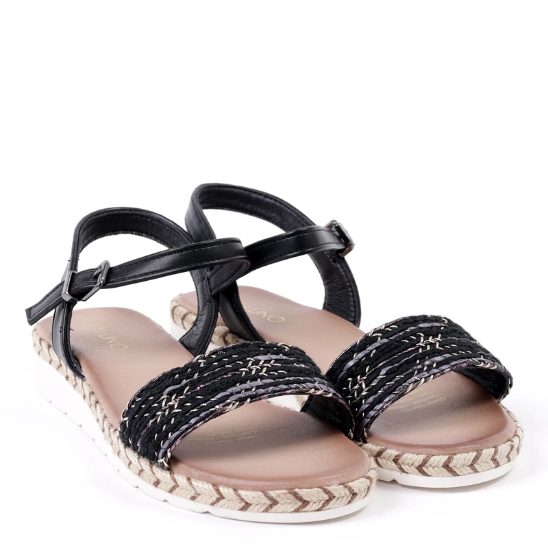 SANDALIAS MUJER VIA UNO NEGRO 22641613  - 2