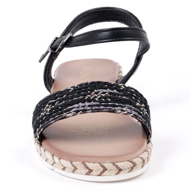 SANDALIAS MUJER VIA UNO NEGRO 22641613  - 3