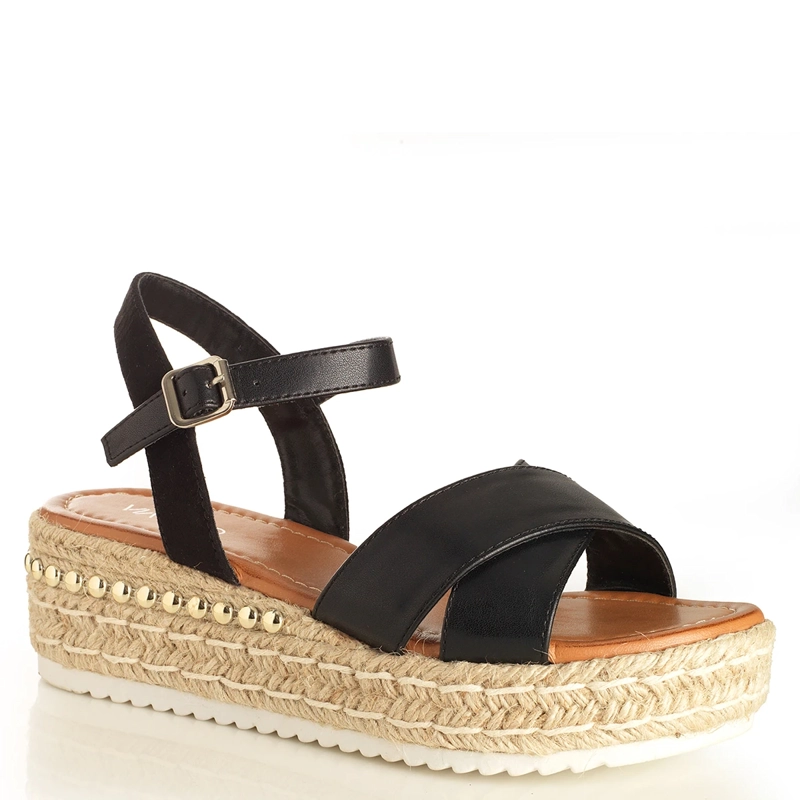 SANDALIAS MUJER VIA UNO NEGRO 22642614 - 2