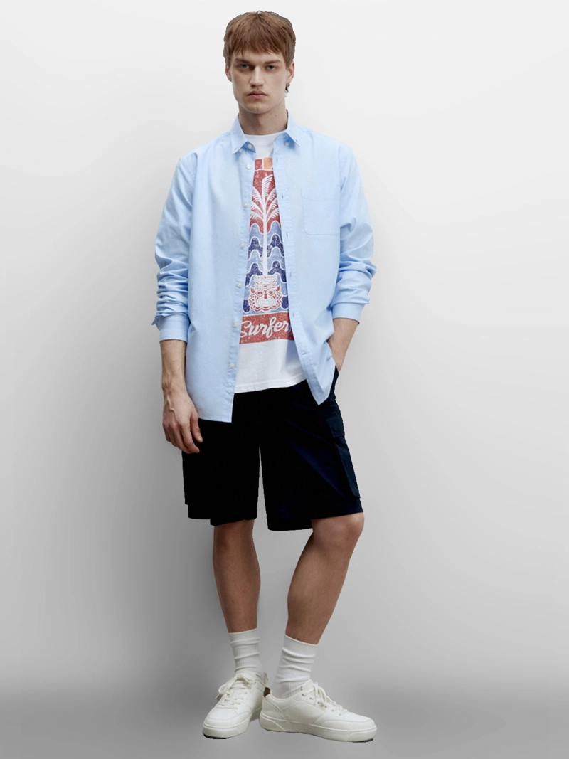 POLERA MANGA CORTA ALGODÓN HOMBRE SFERA BLANCO - 4