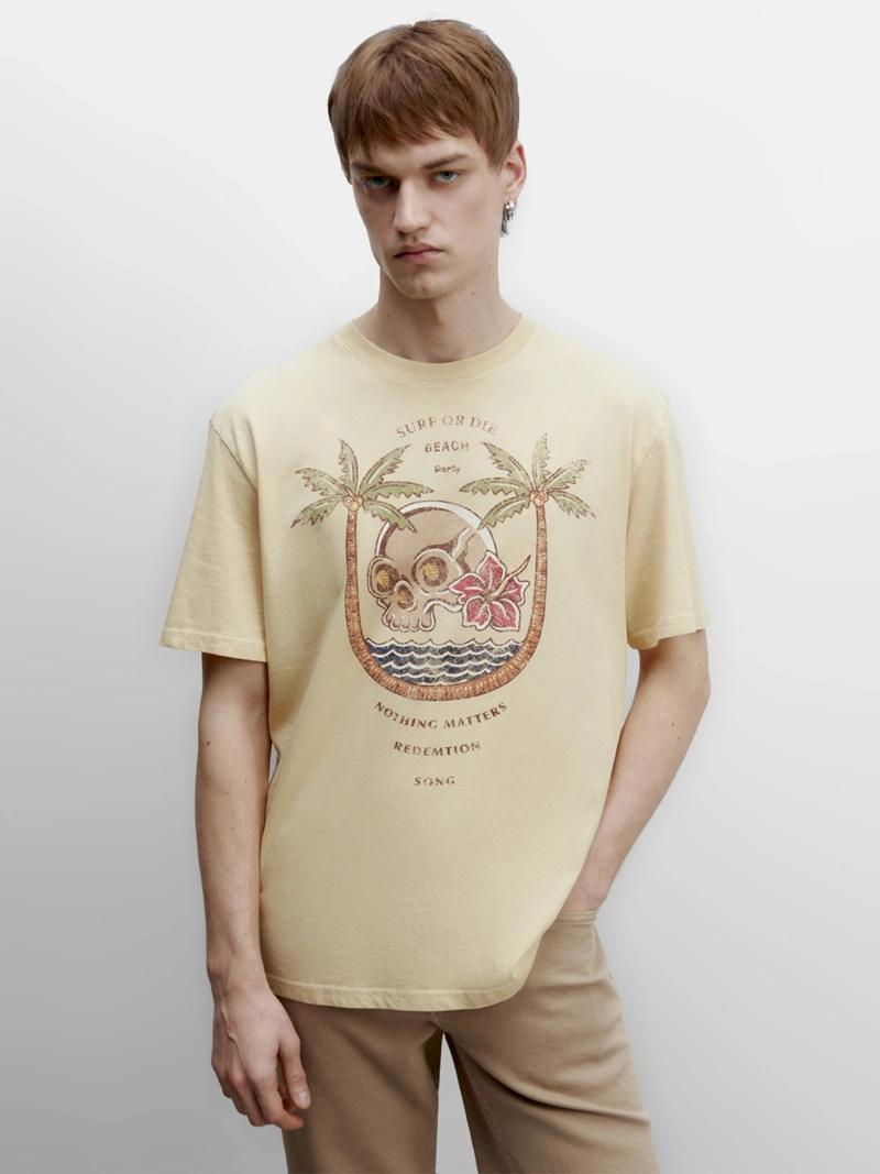 POLERA MANGA CORTA ALGODÓN HOMBRE SFERA AMARILLO - 1