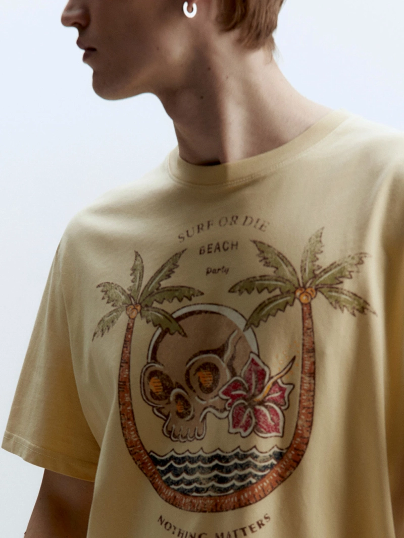 POLERA MANGA CORTA ALGODÓN HOMBRE SFERA AMARILLO - 3