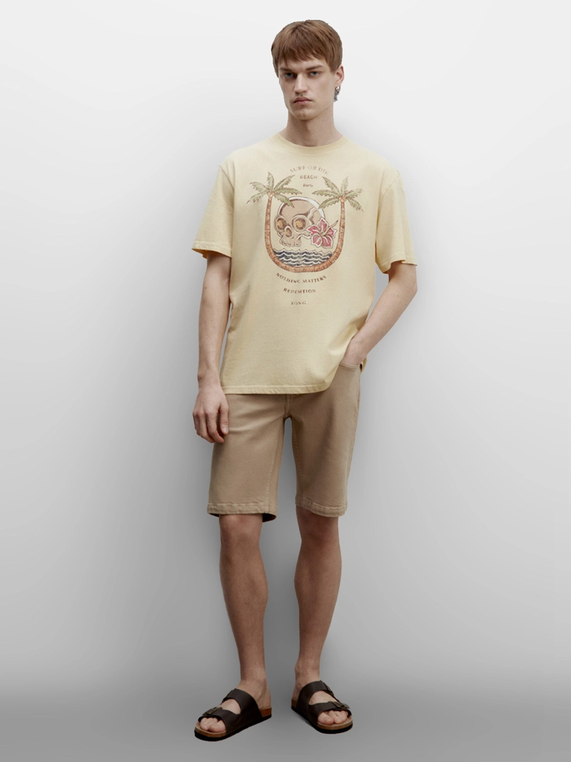POLERA MANGA CORTA ALGODÓN HOMBRE SFERA AMARILLO - 4