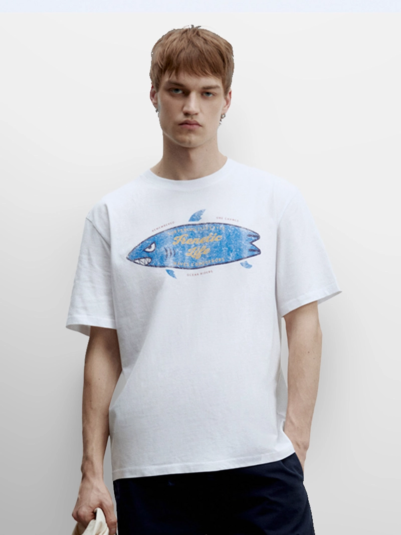 POLERA MANGA CORTA ALGODÓN HOMBRE SFERA BLANCO