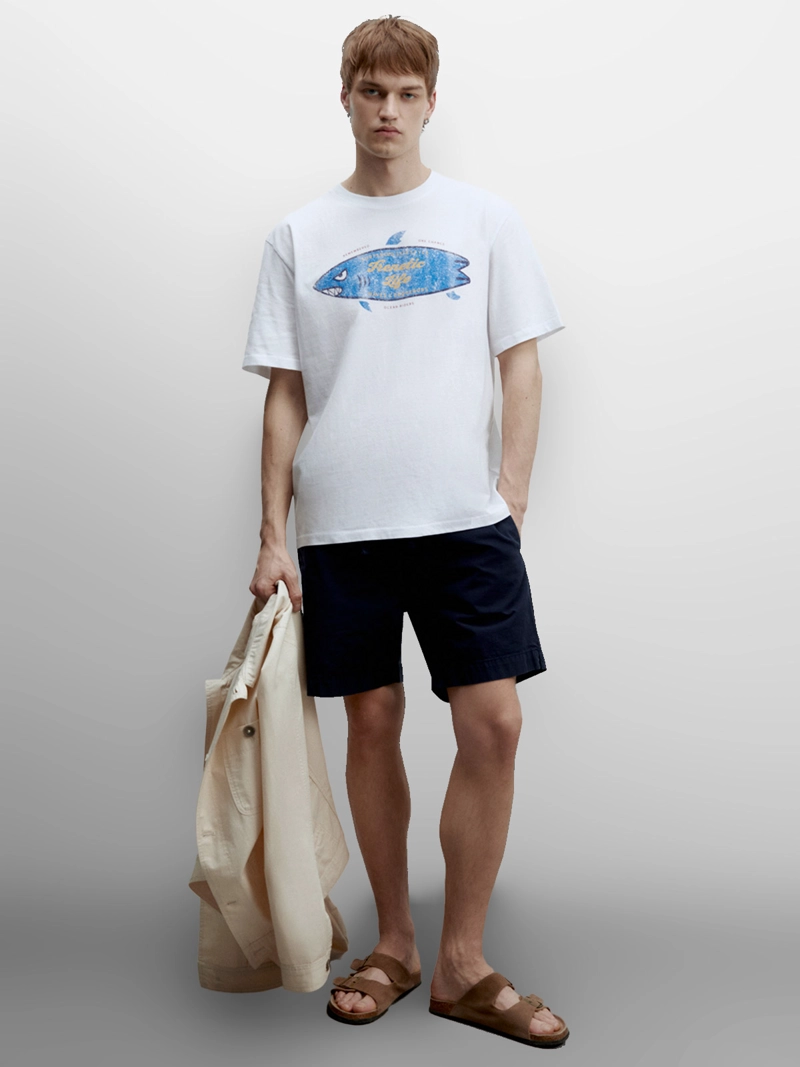 POLERA MANGA CORTA ALGODÓN HOMBRE SFERA BLANCO - 4