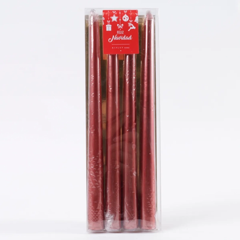 VELA NAVIDEÑA RIPLEY HOME SET X4 25CM ROJO  - 1