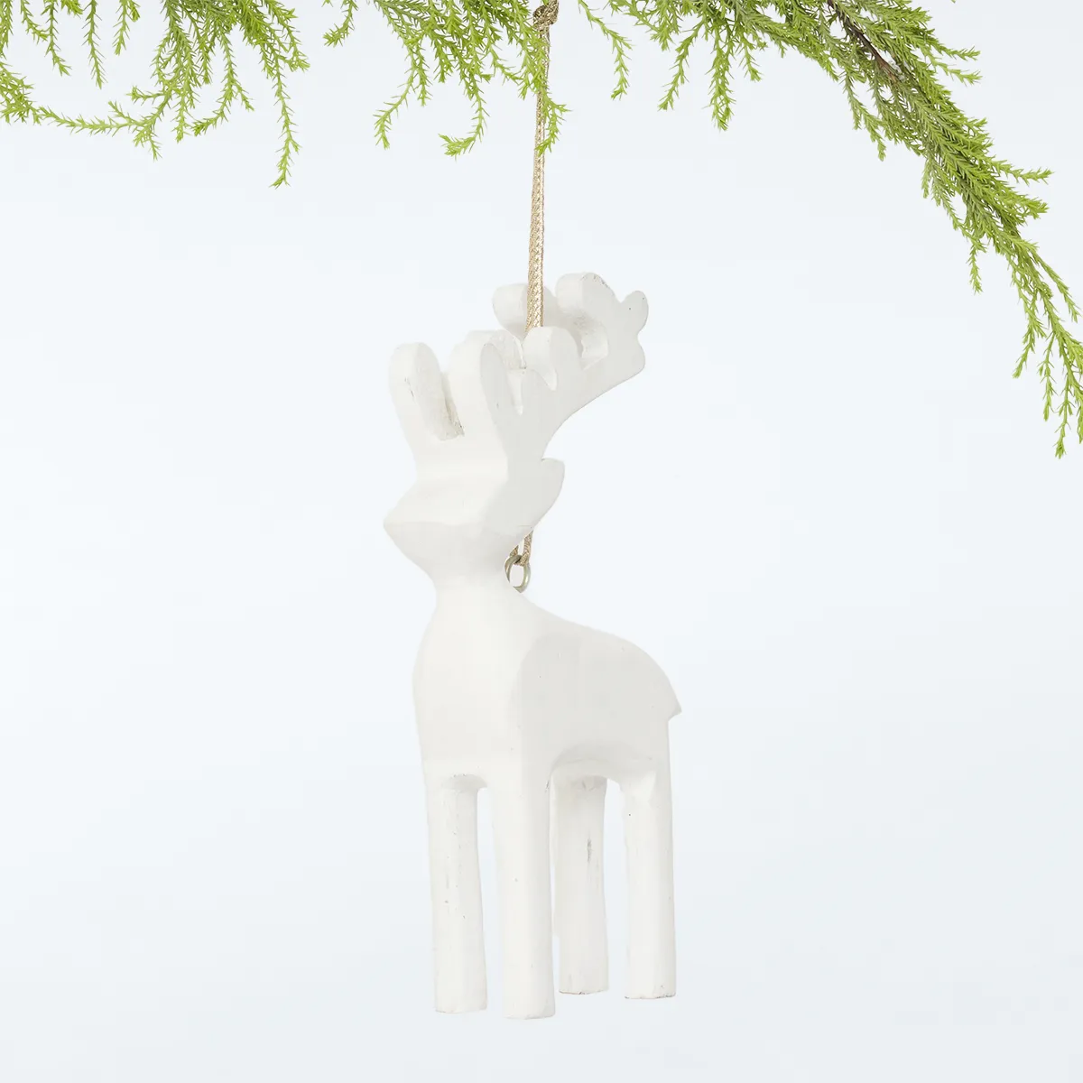 ADORNO NAVIDEÑO MAISON LINETT RENO MADERA BLANCO - 1