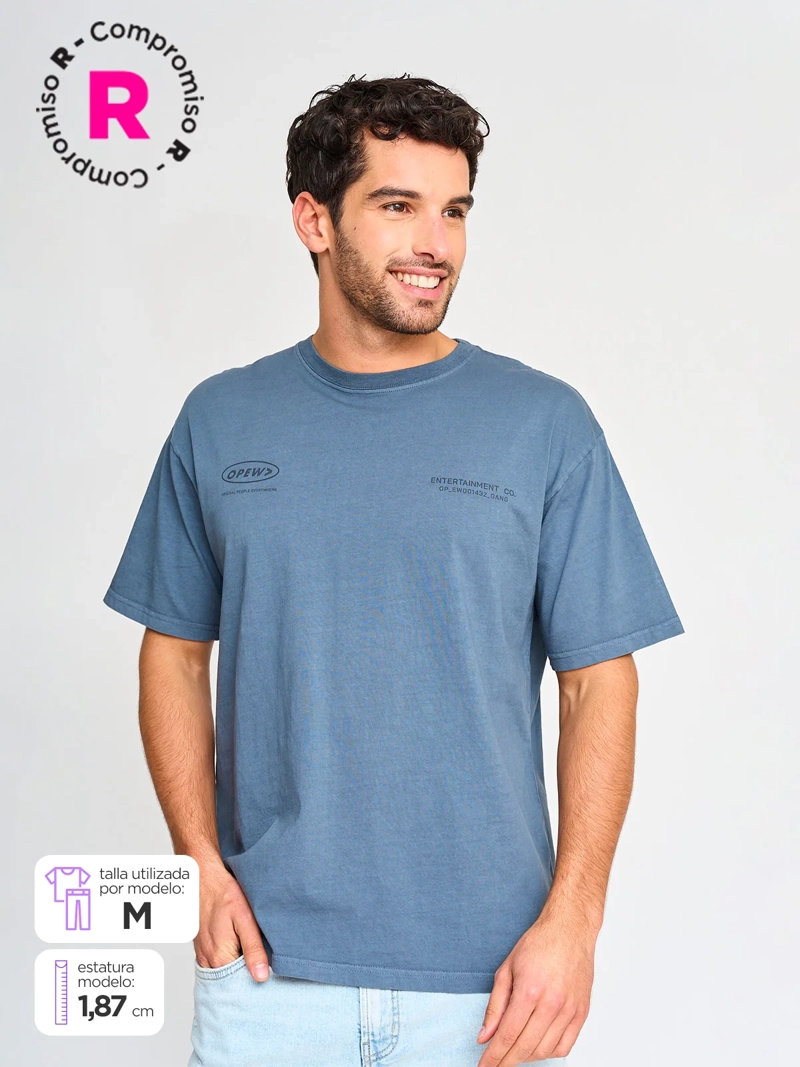 POLERA HOMBRE INDEX ALGODÓN MANGA CORTA BÁSICA LAVADA