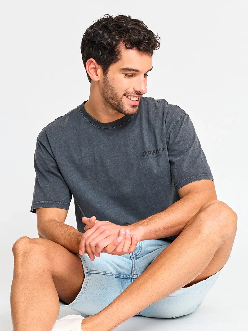 POLERA HOMBRE INDEX ALGODÓN MANGA CORTA BÁSICA LAVADA - 4