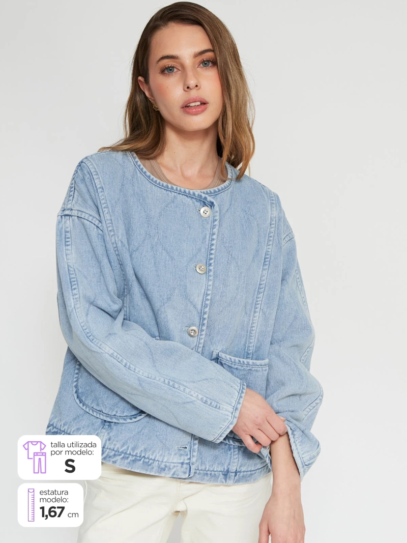 CHAQUETA MUJER INDEX ALGODÓN DENIM ACOLCHADA - 1