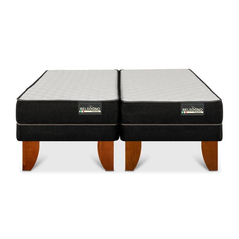 CAMA BELSOGNO EUROPEA 2 PLAZAS NEGRO DÚPLEX LITE - 1
