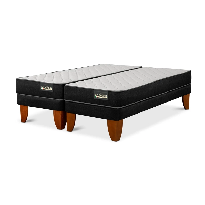 CAMA BELSOGNO EUROPEA 2 PLAZAS NEGRO DÚPLEX LITE - 2