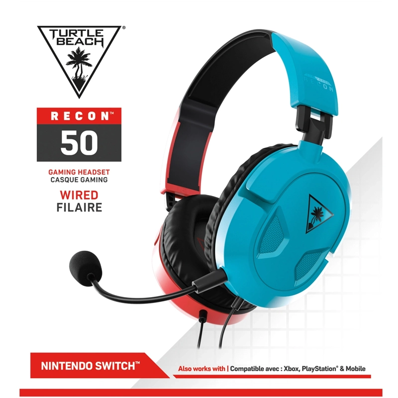 AUDÍFONOS TURTLE BEACH HEADSET RECON 50 SWITCH ROJO AZUL - 5