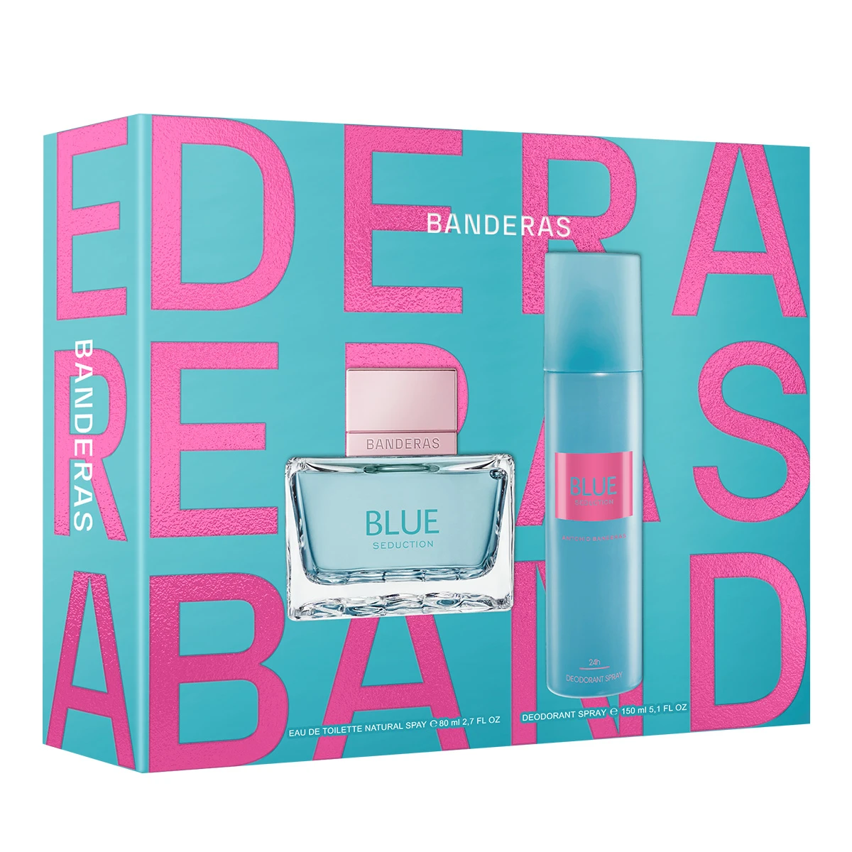 PERFUME ANTONIO BANDERAS BLUE SEDUCTION MUJER EDT 80 ML + DESODORANTE SPRAY 150 ML - 1