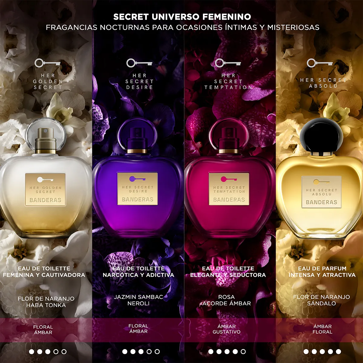 PERFUME ANTONIO BANDERAS HER SECRET ABSOLU MUJER EDP 80 ML + DESODORANTE SPRAY 150 ML - 4