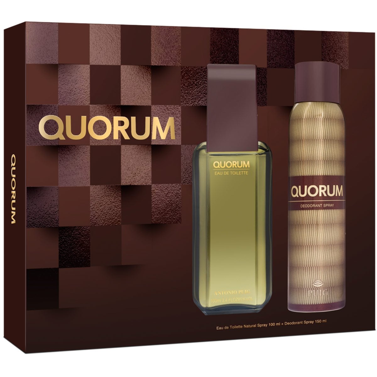 PERFUME QUORUM HOMBRE EDT 100 ML + DESODORANTE 150 ML - 1