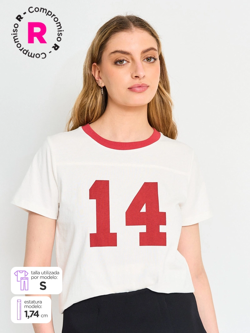 POLERA MUJER INDEX ALGODÓN MANGA CORTA ESTAMPADA - 1