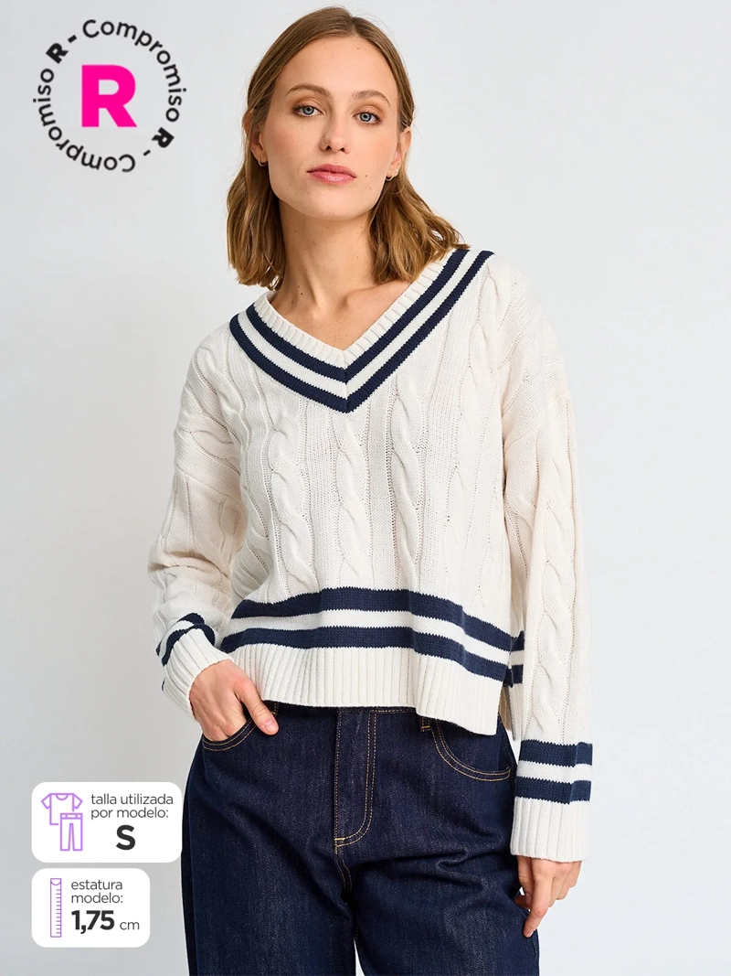 SWEATER MUJER MARQUIS CUELLO EN V - 1