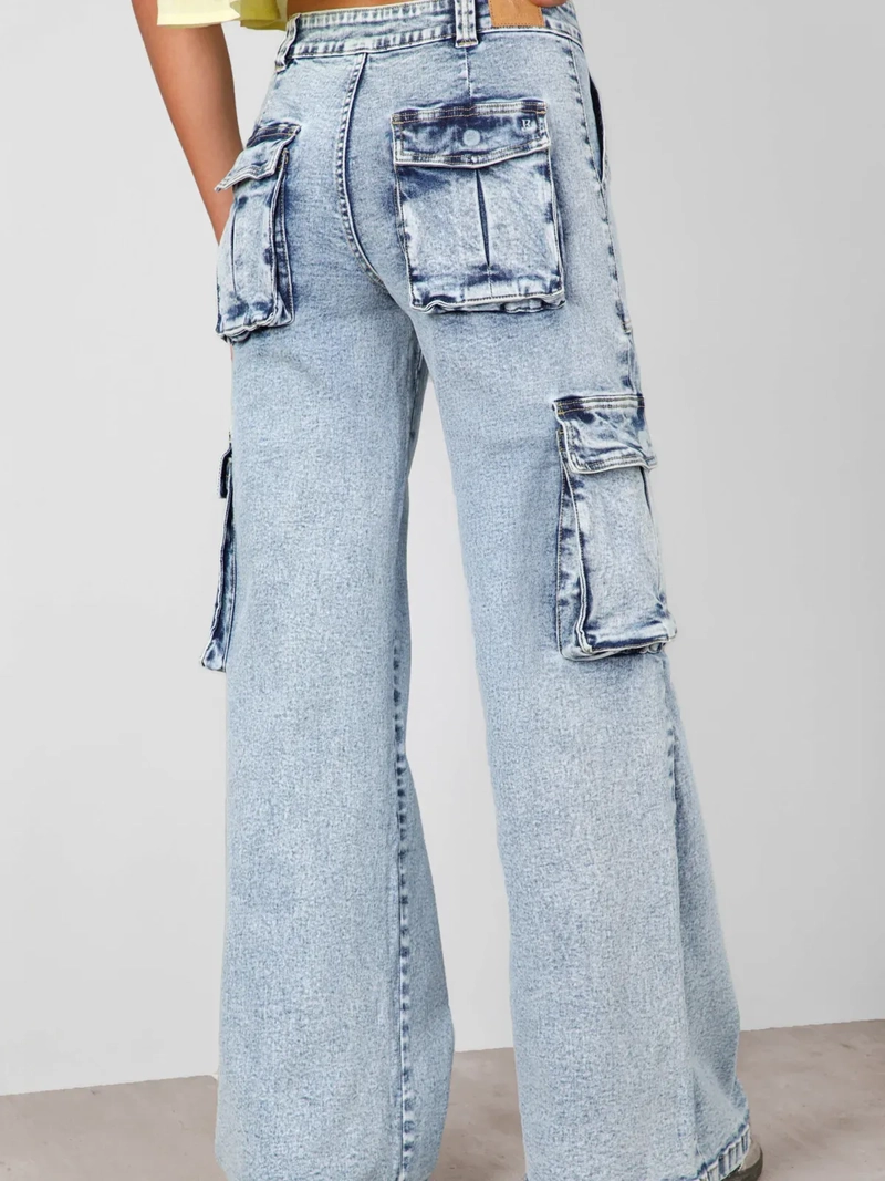 PANTALÓN ALGODÓN BAGGY MUJER RAINDOOR AZUL - 3