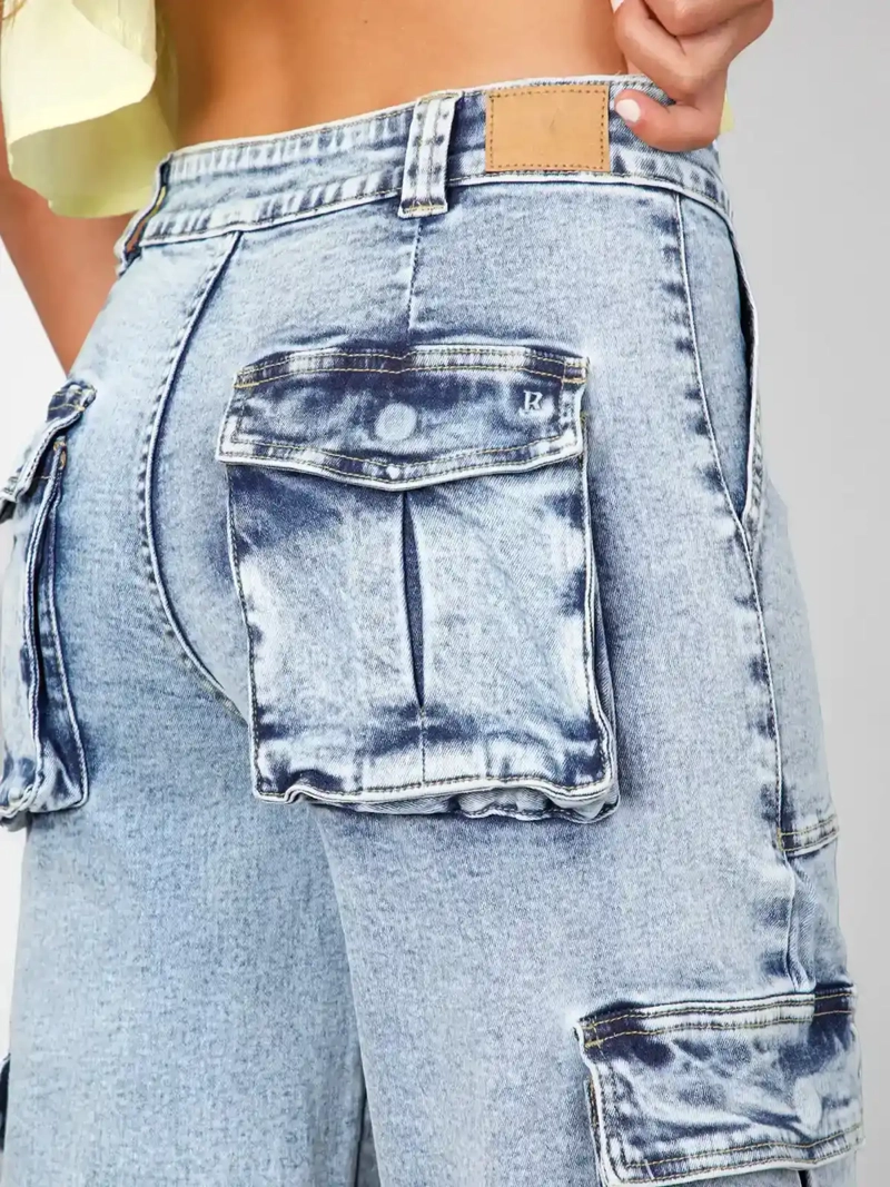 PANTALÓN ALGODÓN BAGGY MUJER RAINDOOR AZUL - 4
