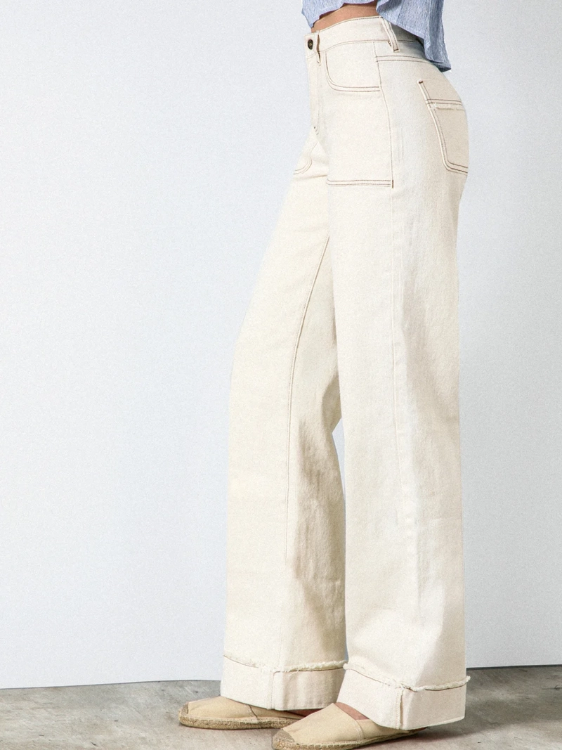 PANTALON MUJER RAINDOOR ALGODÓN BLANCO SUN - 3