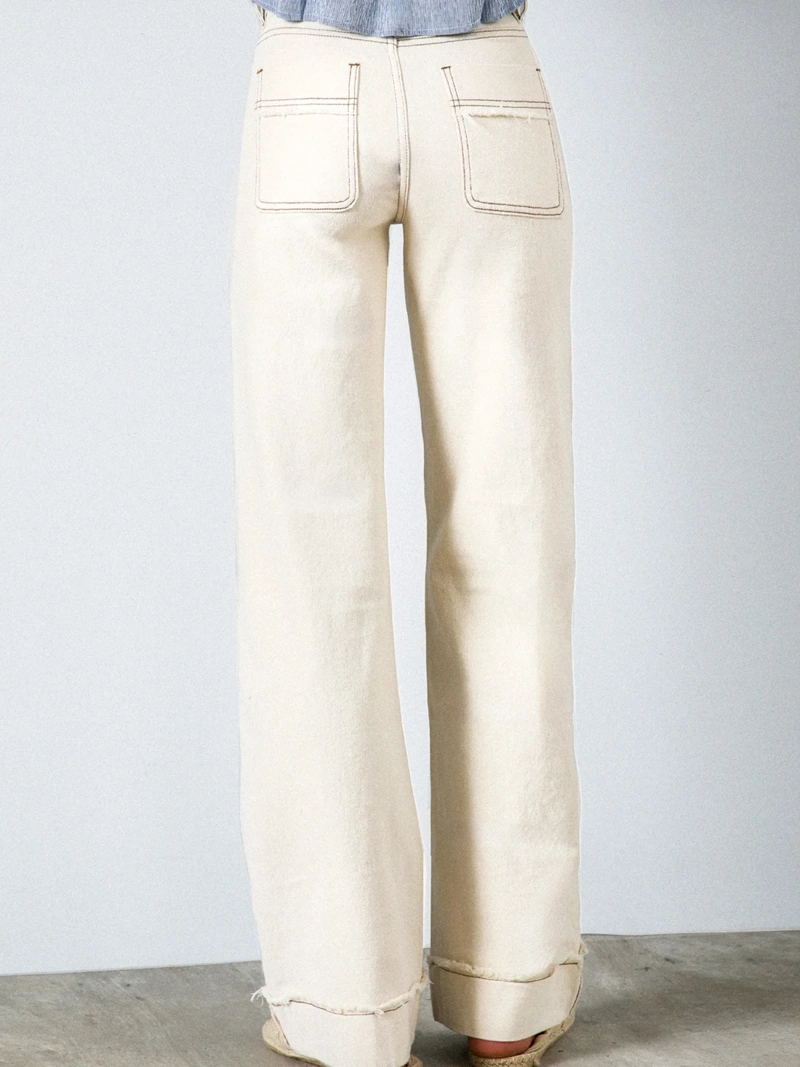 PANTALON MUJER RAINDOOR ALGODÓN BLANCO SUN - 4