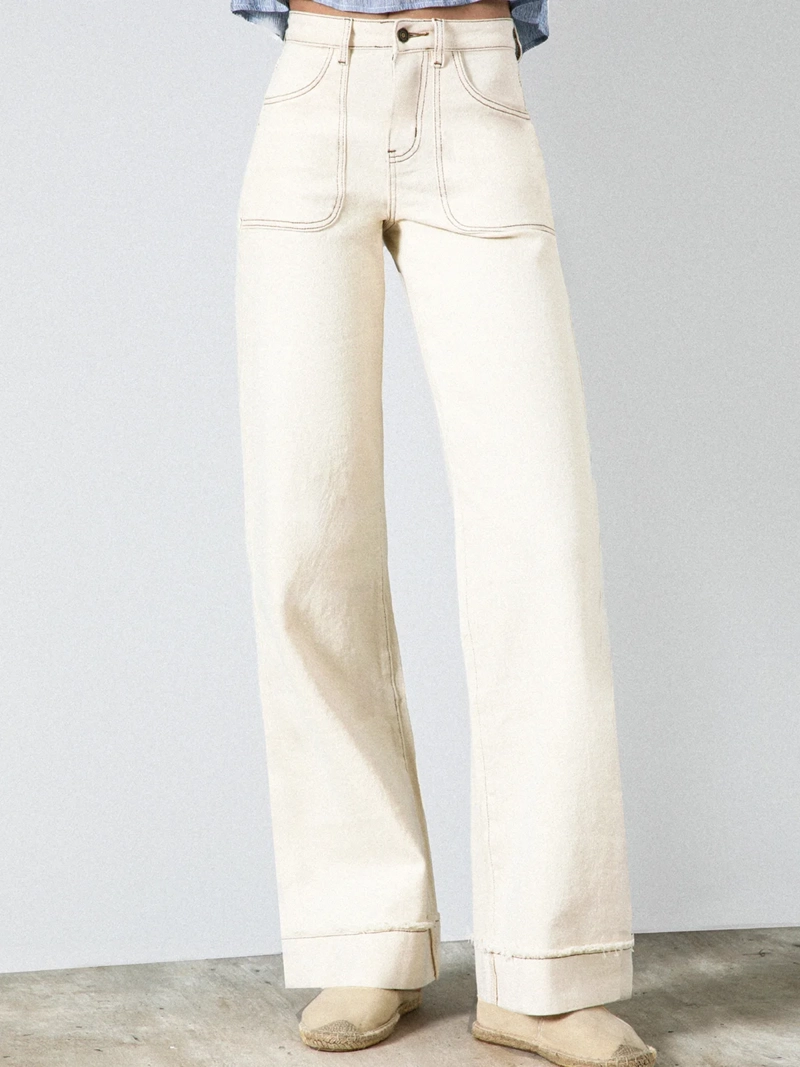 PANTALON MUJER RAINDOOR ALGODÓN BLANCO SUN - 2