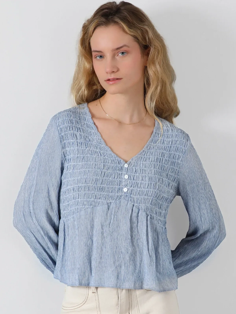 BLUSA MUJER RAINDOOR MANGA LARGA CON TEXTURA PANAL - 1