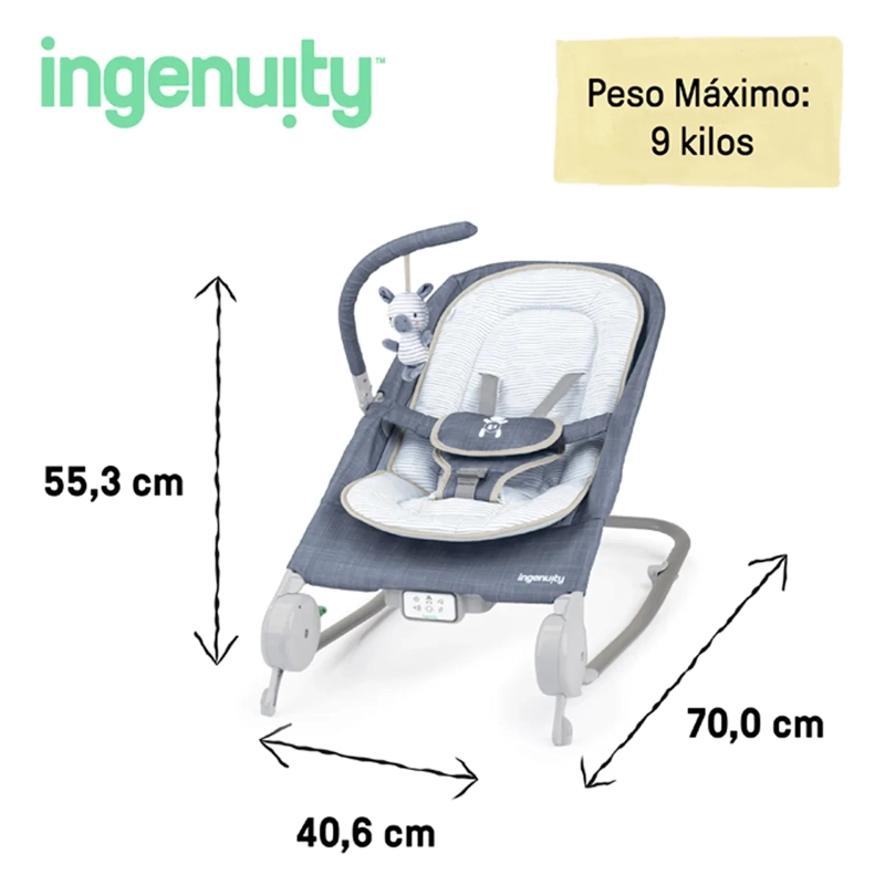 SILLA INGENUITY MULTICOLOR NIDO ROCKER HAPPY BELLY CHAMBRAY - 2