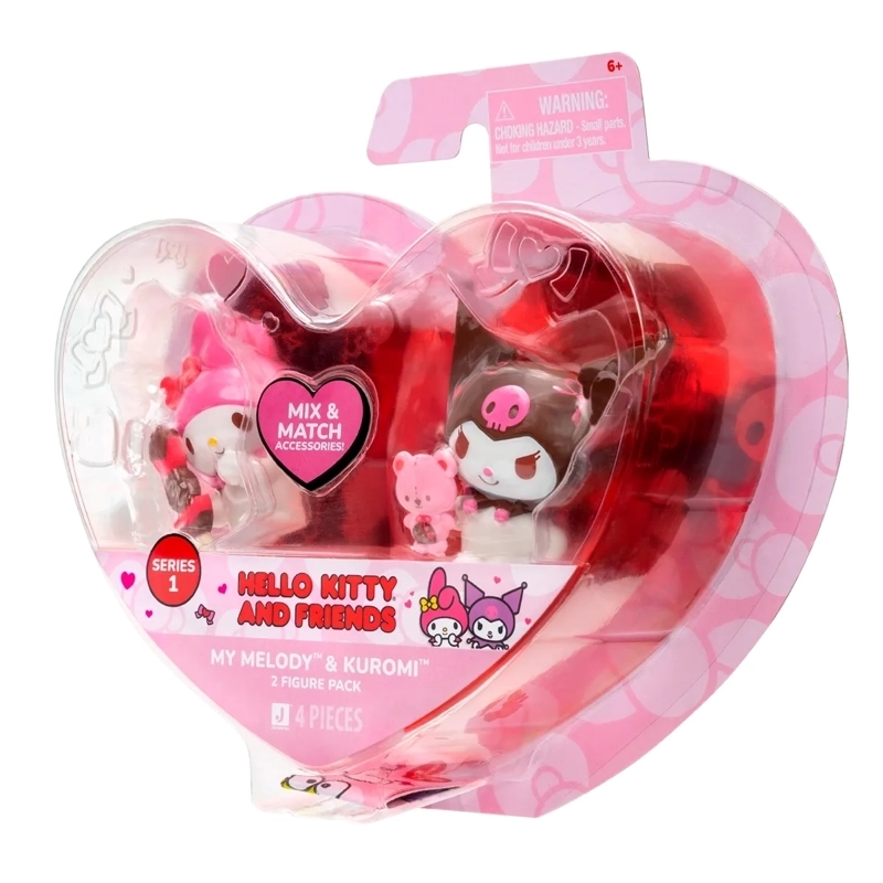 PACK DE 2 FIGURAS HELLO KITTY CORAZÓN - 12