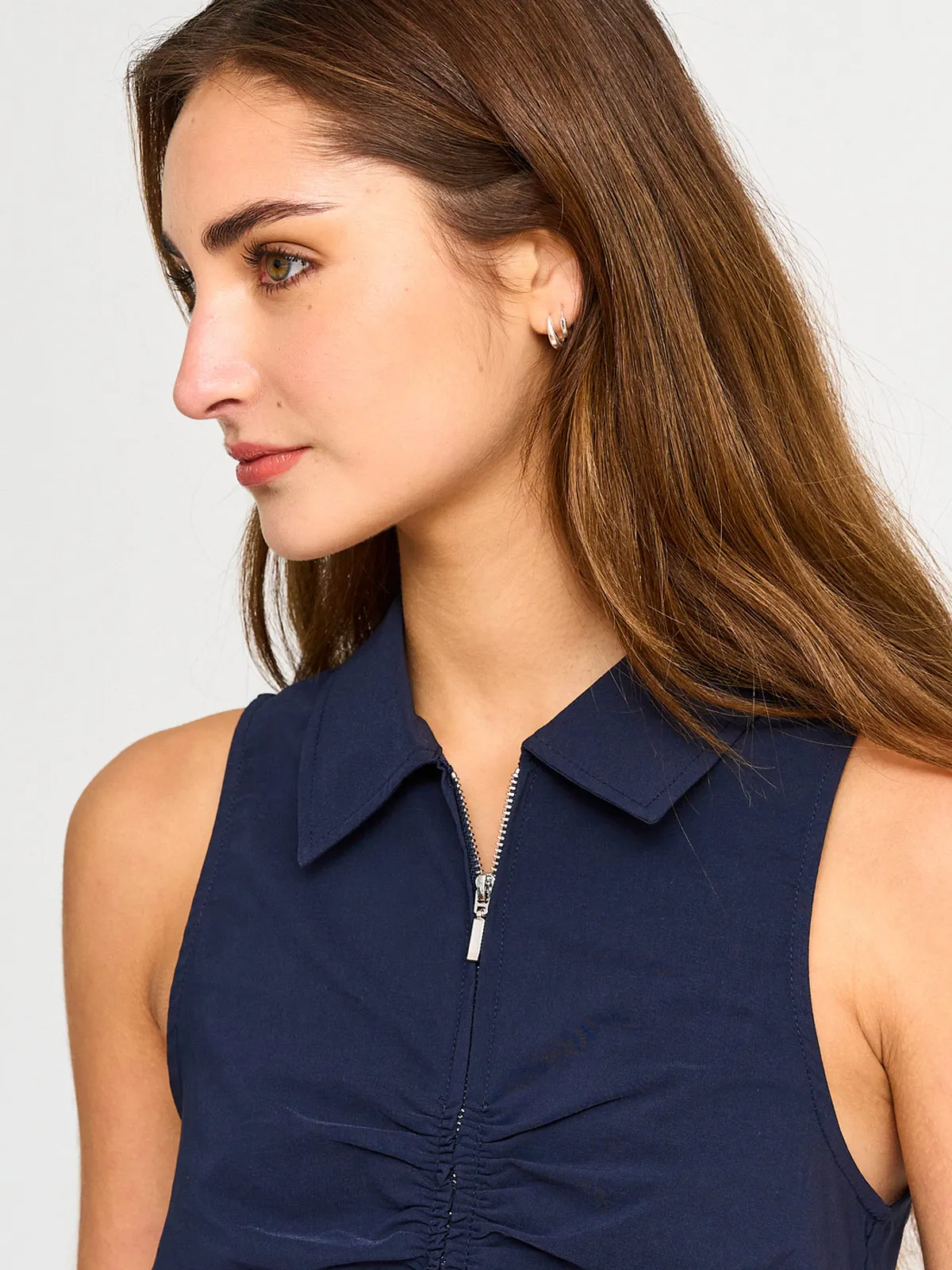 BLUSA MUJER INDEX ALGODÓN CUELLO POLO SIN MANGAS CIERRE - 3