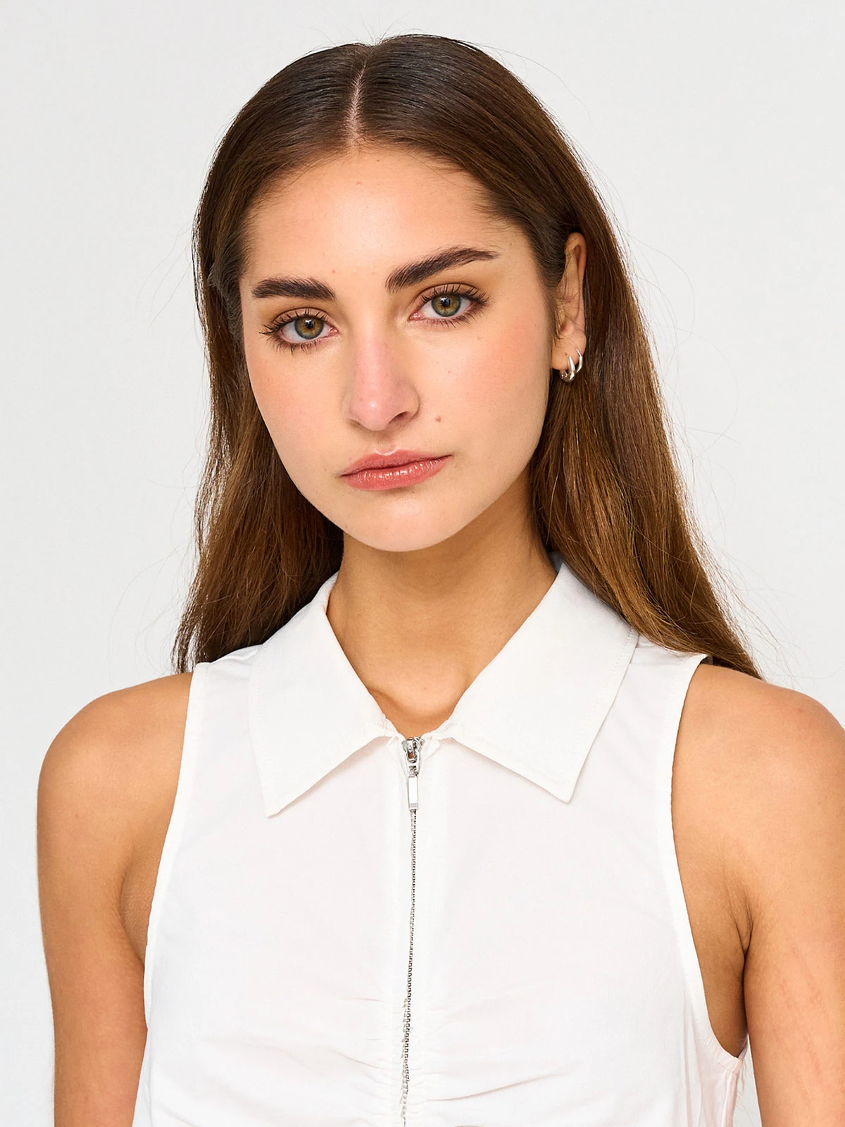 BLUSA MUJER INDEX ALGODÓN CUELLO POLO SIN MANGAS CIERRE - 3