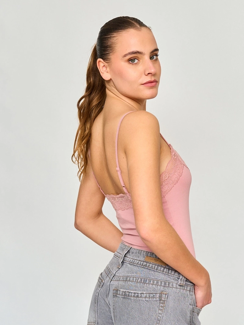 POLERA MUJER INDEX BODY ENCAJE ALGODÓN - 2