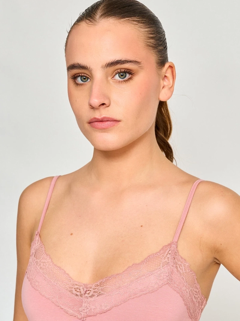 POLERA MUJER INDEX BODY ENCAJE ALGODÓN - 3