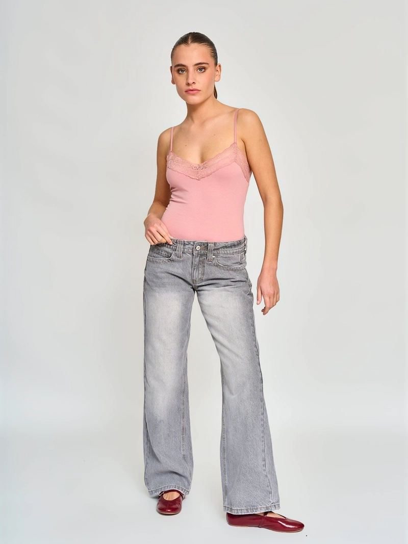 POLERA MUJER INDEX BODY ENCAJE ALGODÓN - 4