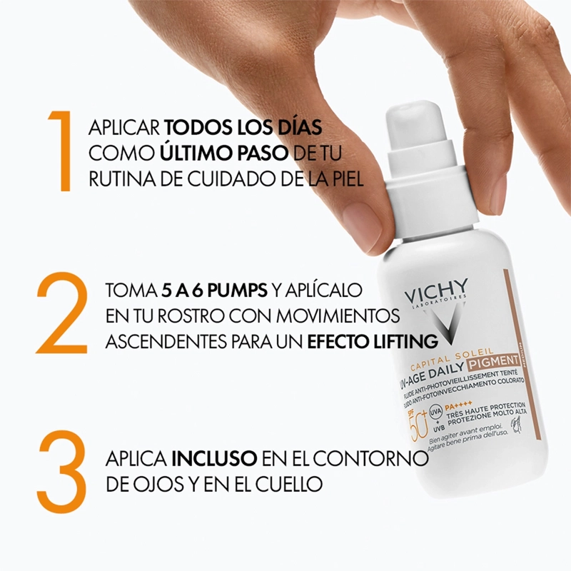 PROTECTOR SOLAR VICHY SPF50+ CAPITAL SOLEIL UV AGE PIGMENT TONO MEDIO 50 ML - 10