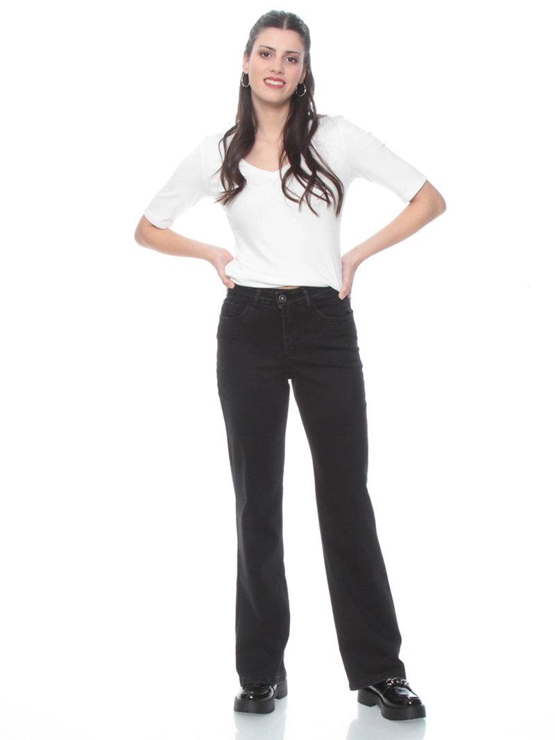JEANS ALGODÓN RECTO MUJER WADOS TIRO ALTO - 1