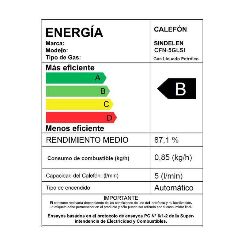 CALEFONT GAS LICUADO 5L SINDELEN CFN-5GLSI - 3