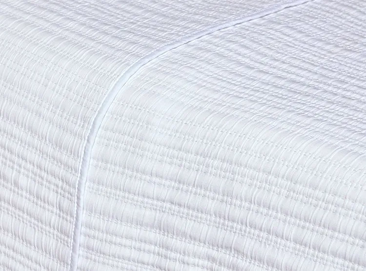 CUBRECAMA MAISON LINETT STITCHING WHITE 2 PLAZAS BLANCO - 3